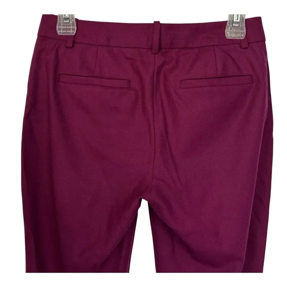 J. Crew Pure Wool Cafe Capri Ankle Pants Burgundy 51414 Petite Size 00